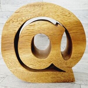 Hand Made Solid Wood Decor "@" AT Symbol
